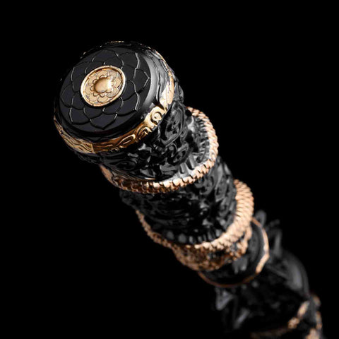 Black Myth Wukong Ruyi Jingu Bang staff replica displayed for cosplay use