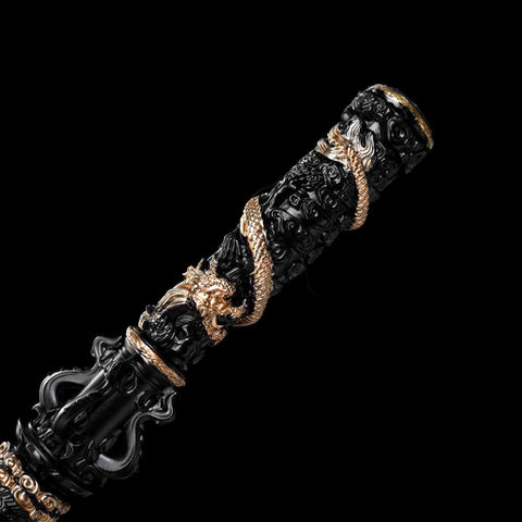 Side view of 180cm Black Myth Wukong Ruyi Jingu Bang staff replica