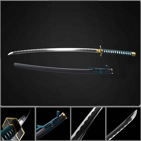 Bleach Aizen Kyoka Suigetsu Katana full view, handmade 1060 steel sword
