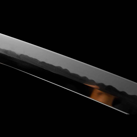 clay tempered yamato katana choji hamon detail