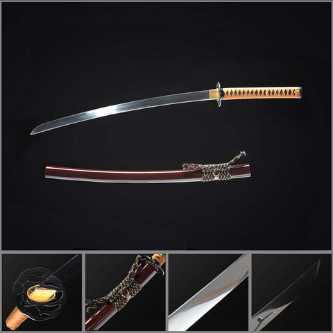 Deadpool Wakizashi sword hand forged Japanese samurai short sword 1095 high carbon steel full tang