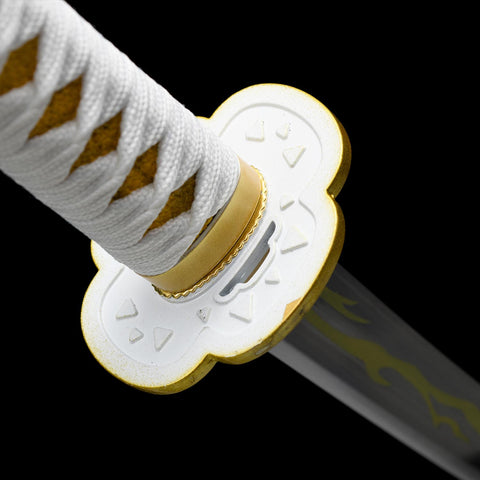 Demon Slayer Zenitsu katana hand guard golden papaya tsuba