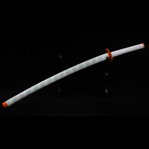 Rengoku Kyojuro Nichirin Katana displayed for anime collectors