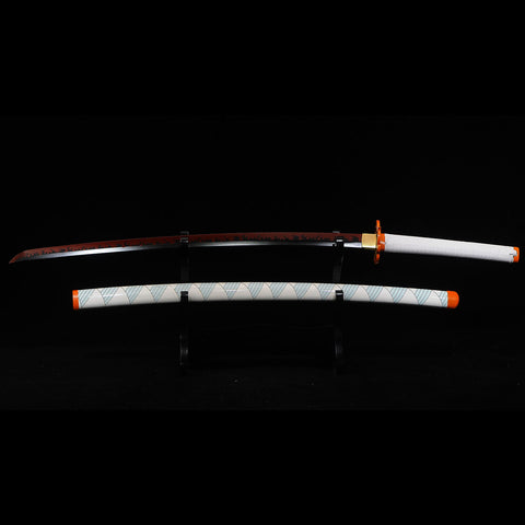Front display of Rengoku Kyojuro Nichirin Katana 1060 carbon steel