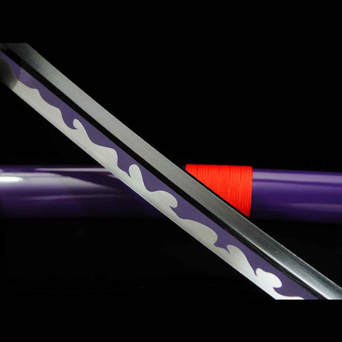 Close-up of Enma katana blade edge and polish