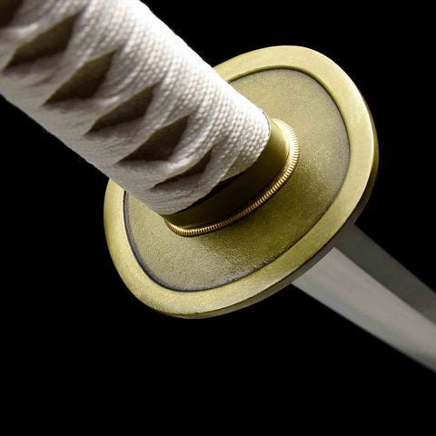 Genuine rayskin handle wrap on Wado Ichimonji katana sword