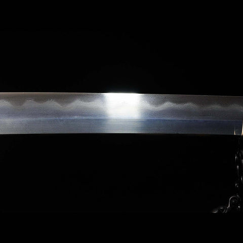 Close-up of the 1095 folded steel blade of the Storm of Clan Sakai Katana
