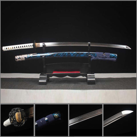 Ghost of Tsushima katana sword handmade T10 steel full view