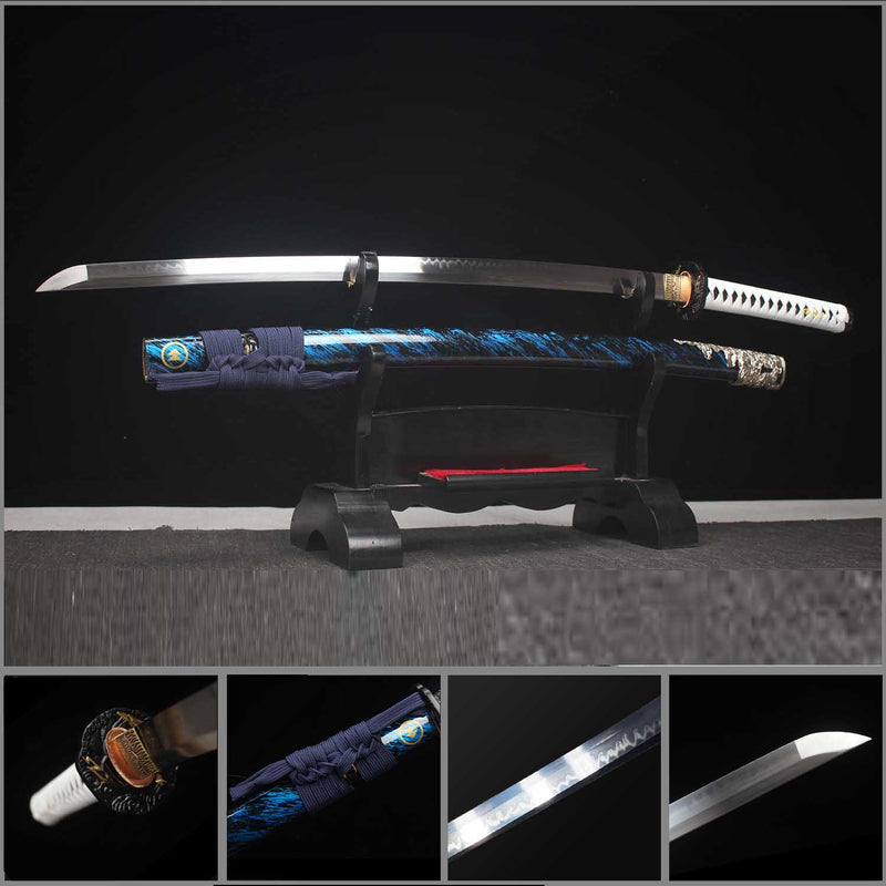 Ghost of Tsushima Katana Sword Handmade T10 Clay Tempered Samurai Blade 