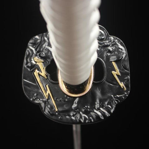 Ghost of Tsushima katana tsuba guard close-up showing craftsmanship