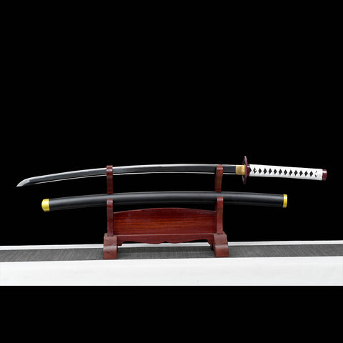Giyu Tomioka Nichirin katana display scene anime sword collectible