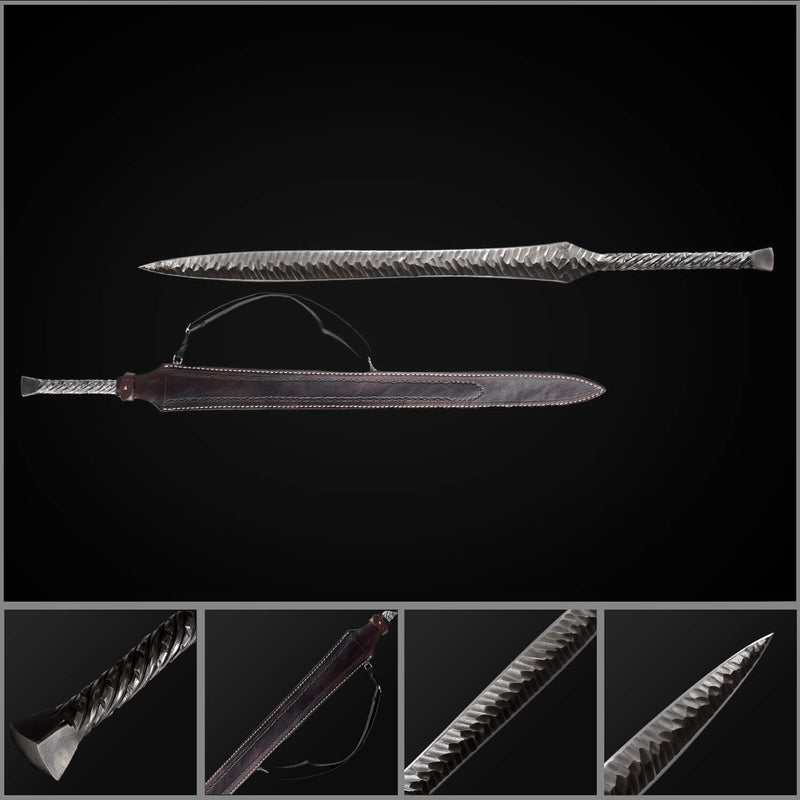 Hand Forged European Spear Sword – Folded Steel Full Tang 