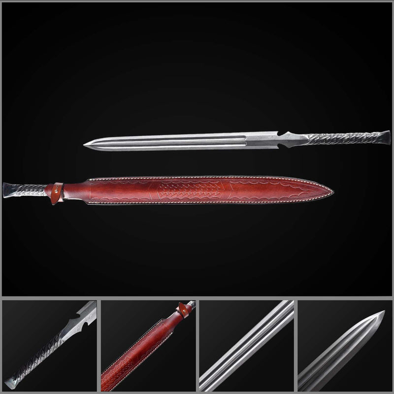 Hand Forged European Spear Sword – Folded Steel Battle Ready 