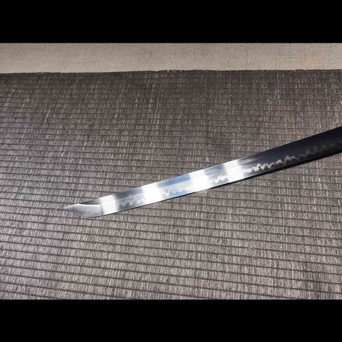 hand forged katana kissaki blade detail