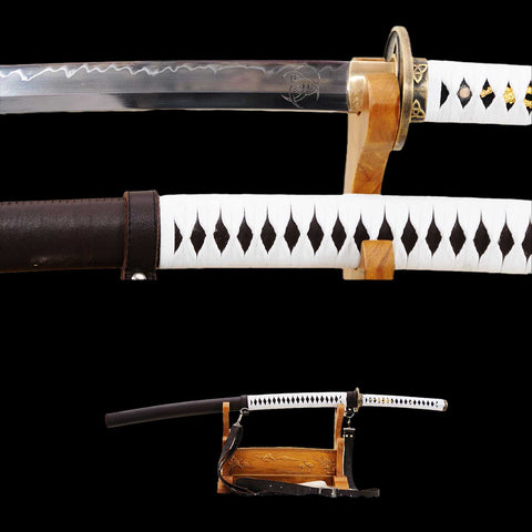 hand forged michonne katana blade 1095 carbon steel hamon