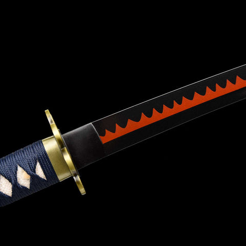 Traditional hand forging process of Shusui katana sword