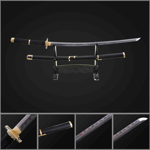 Hand forged Yubashiri katana sword from One Piece Zoro anime full view