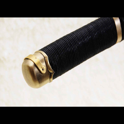 Hand wrapped tsuka handle of Yubashiri katana sword