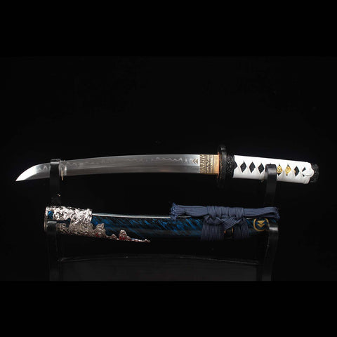 handmade Ghost of Tsushima short katana sword full length view