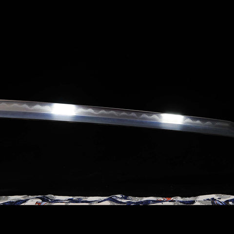 Close-up showing the razor-sharp edge of the Storm of Clan Sakai Katana