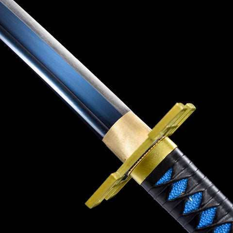 Traditional handle wrap on Muichiro Tokito Demon Slayer katana sword
