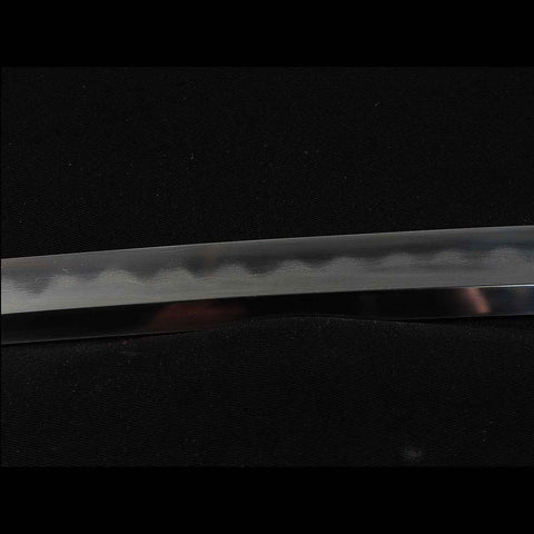 Close-up of Kill Bill katana blade showing natural hamon line