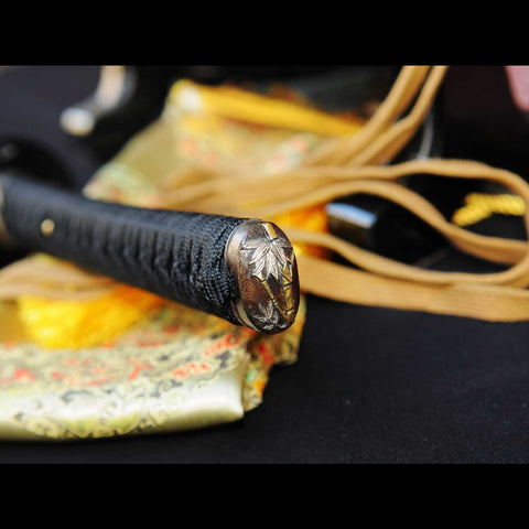 Copper kashira handle end with bamboo pattern on Kill Bill Japanese