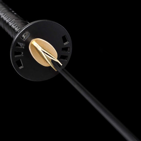 Side View of Kill Bill Katana Lion Carved Saya Detail