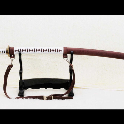 leather wrapped saya scabbard of Michonne katana sword