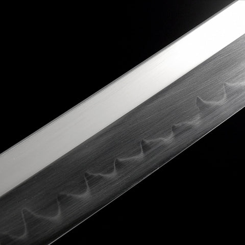 1095 carbon steel Michonne katana blade hamon detail