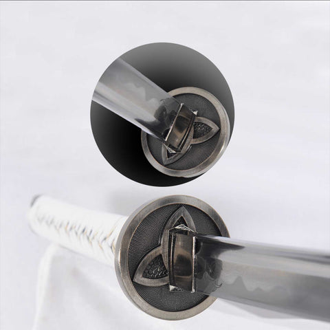 Alloy tsuba detail of Walking Dead Michonne katana sword