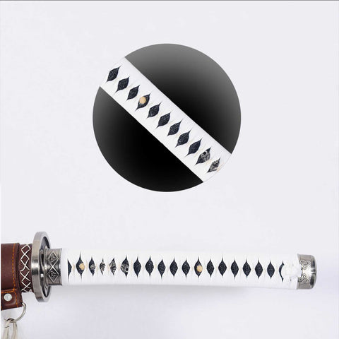 Michonne katana sword handle with genuine rayskin and wrap