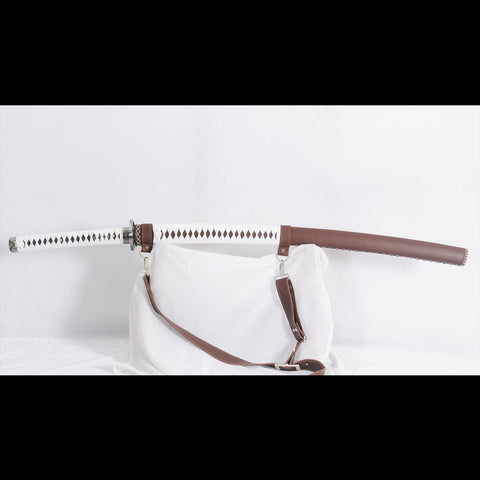 Hardwood scabbard with leather wrap for Michonne katana sword