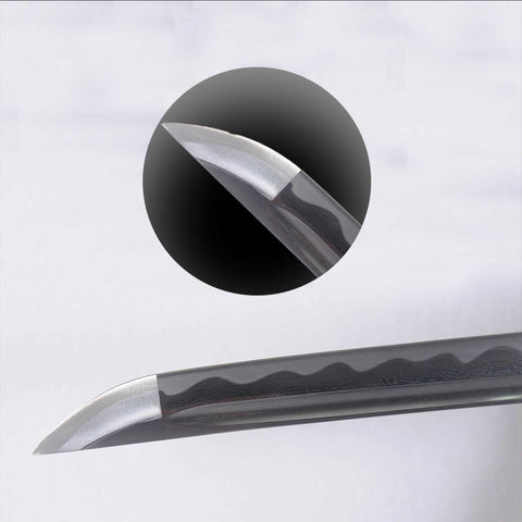 Clay tempered blade tip of Michonne katana sword