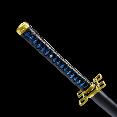 Close-up of Muichiro Tokito Nichirin Sword handle and grip