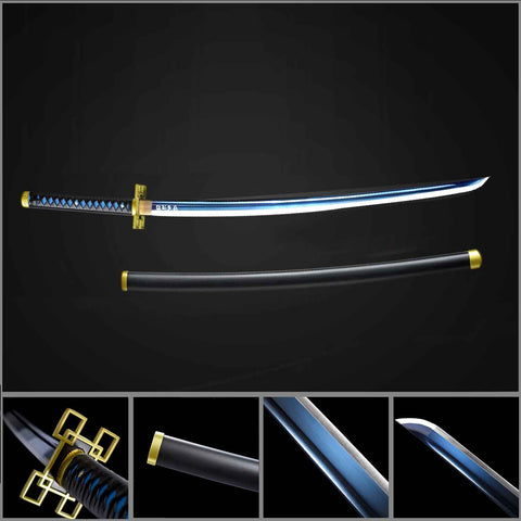 Full view of Muichiro Tokito Nichirin Sword Demon Slayer katana