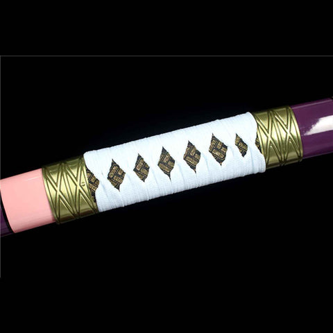 Nidai Kitetsu katana sword mekugi bamboo pegs close up