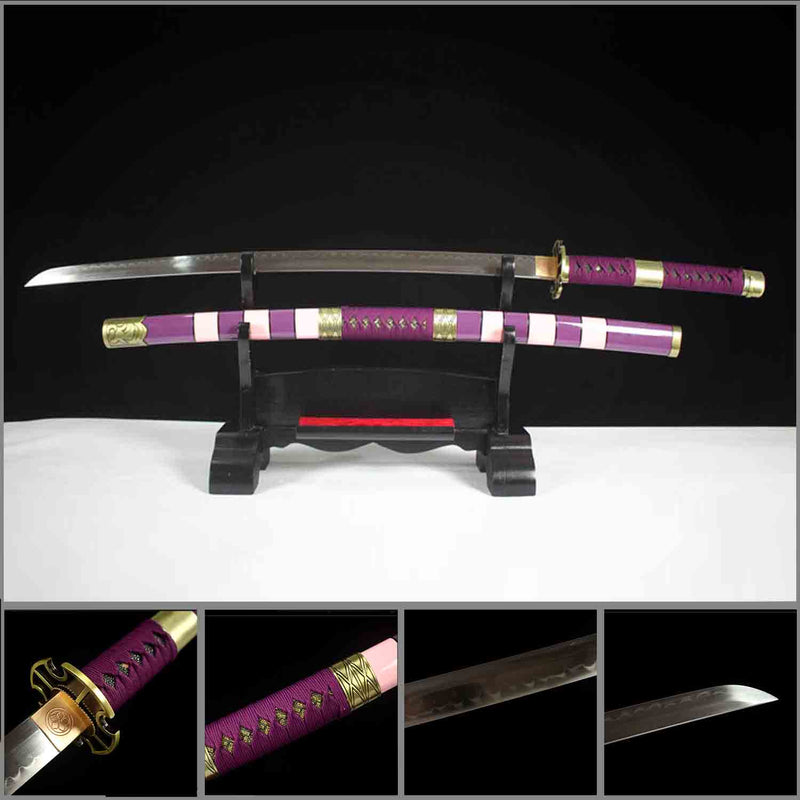 One Piece Nidai Kitetsu Katana Sword Handmade T10 Steel Anime Samurai 