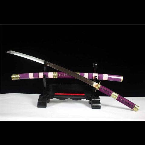 Handmade One Piece Nidai Kitetsu Katana placed with hardwood saya (scabbard)