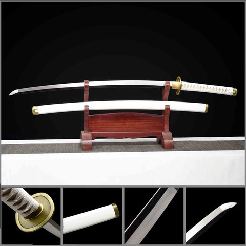 One Piece Wado Ichimonji katana sword inspired by Roronoa Zoro, hand forged anime katana