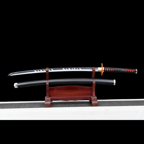 Balanced design of Tanjiro Kamado black Nichirin sword
