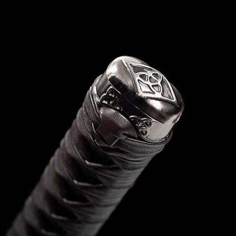 Genuine rayskin handle detail on handmade Hattori Hanzo Katana Sword