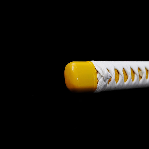 Rayskin wrapped handle detail of Zenitsu Agatsuma Nichirin Sword