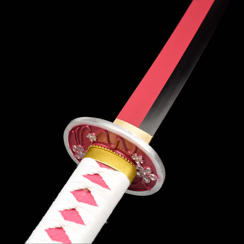 Red blade detail of Kanao Tsuyuri Nichirin Katana Demon Slayer sword