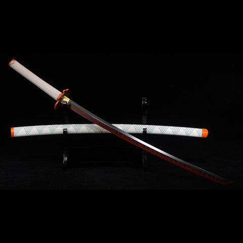 Rengoku Kyojuro Nichirin Katana with hardwood saya sheath