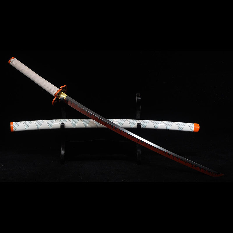 Forged Rengoku Look Rengoku Kyojuro Nichirin Katana Demon Slayer Anime Sword 1060 Steel ...