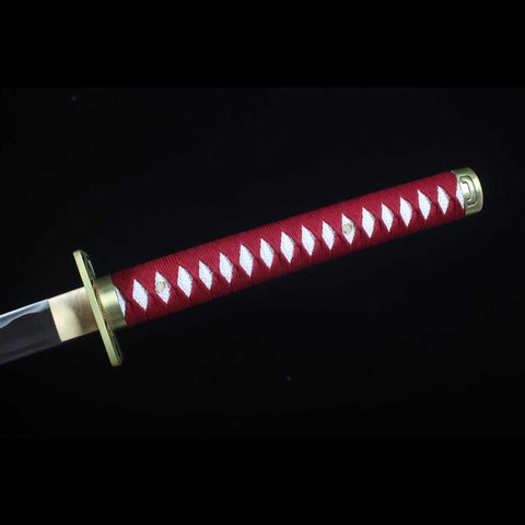 Renji Abarai Zabimaru katana handle with faux rayskin wrap
