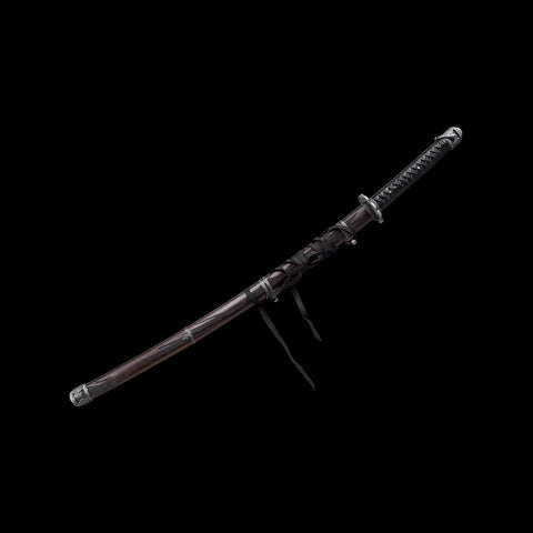 Side profile view of Violet Undead Cut katana sword from Sekiro