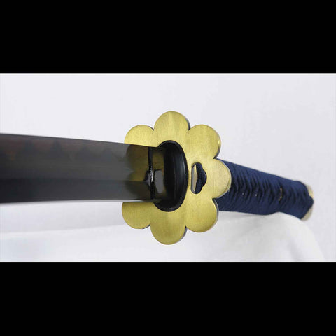 Shusui katana habaki detail folded steel blade