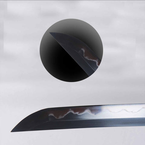 Shusui katana yokote tip Japanese sword detail